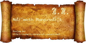 Németh Manszvét névjegykártya